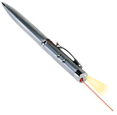 PENNA IN METALLO CON LASER E LUCE LED