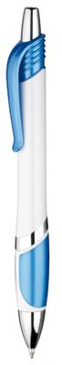 PENNA A SFERA C/FUSTO BIANCO E PARTICOLARI COLORATI REFILL NERO