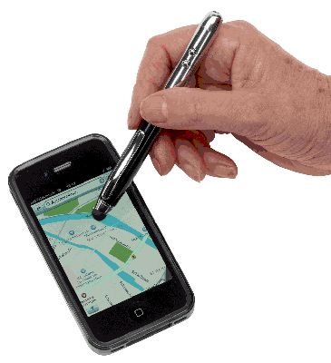 LASERPOINTER CON RAGGIO ROSSO, LUCE LED BIANCA E PUNTA PER TOUCH