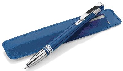 PENNA A SFERA IN ALLUMINIO COLORATO IN ASTUCCIO IN PU