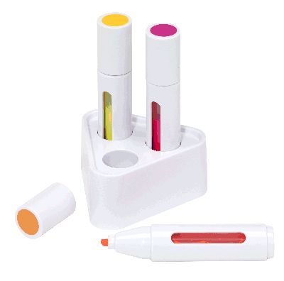SET 3 EVIDENZIATORI (GIALLO, ROSA, ARANCIONE) INCHIOSTRO LIQUIDO
