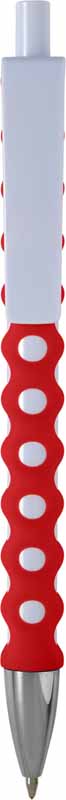 SFERA A SCATTO CON FUSTO A POIS IN GOMMA REFILL BLU