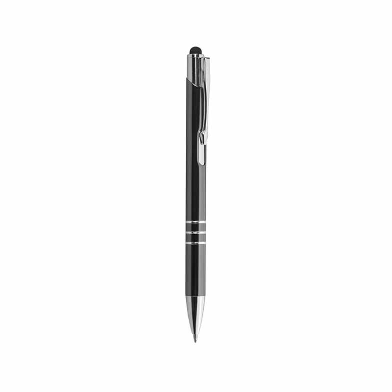 PENNA A SFERA A SCATTO TOUCH SCREEN IN ALLUMINIO REFILL NERO