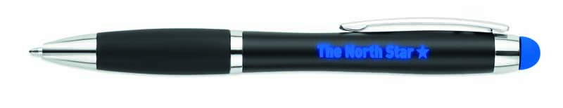 SFERA A ROTAZIONE CON LOGO CON LUCE. REFILL BLU