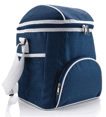 BORSA TERMICA IN POL. 600D CON TASCA FRONTALE CON ZIP E DUE COMP