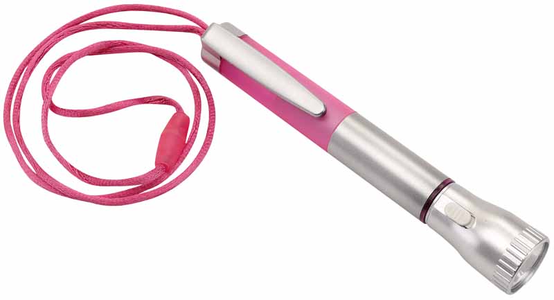 TORCIA LED CON PENNA E LACCETTO DA COLLO