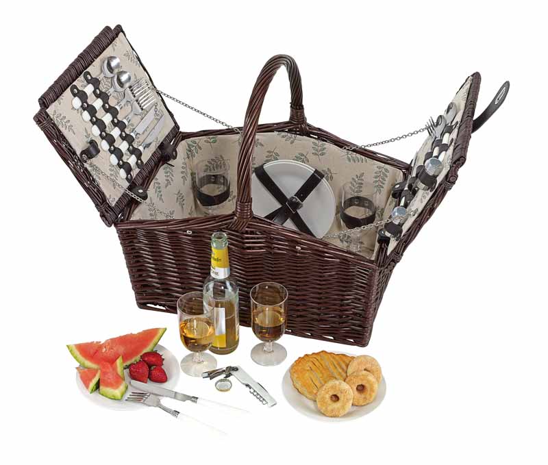 CESTINO PIC-NIC PER 4 PERSONE cm 48x23x45