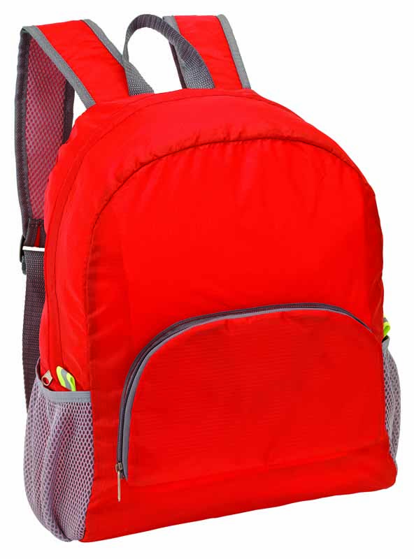 ZAINO PIEGHEVOLE CON 2 TASCHE A RETE SUI LATI cm 31x16x42,5