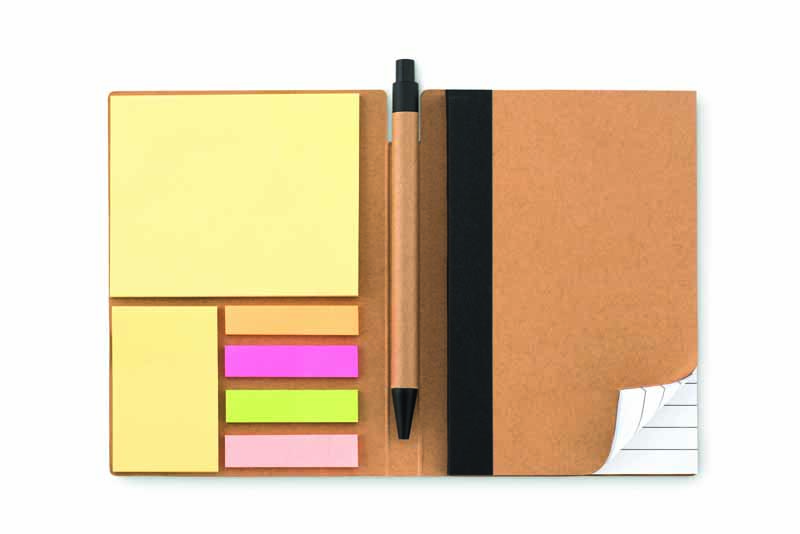 SET QUADERNO CON PENNA A SCATTO E POST IT 10,1X1,2X14,2 CM