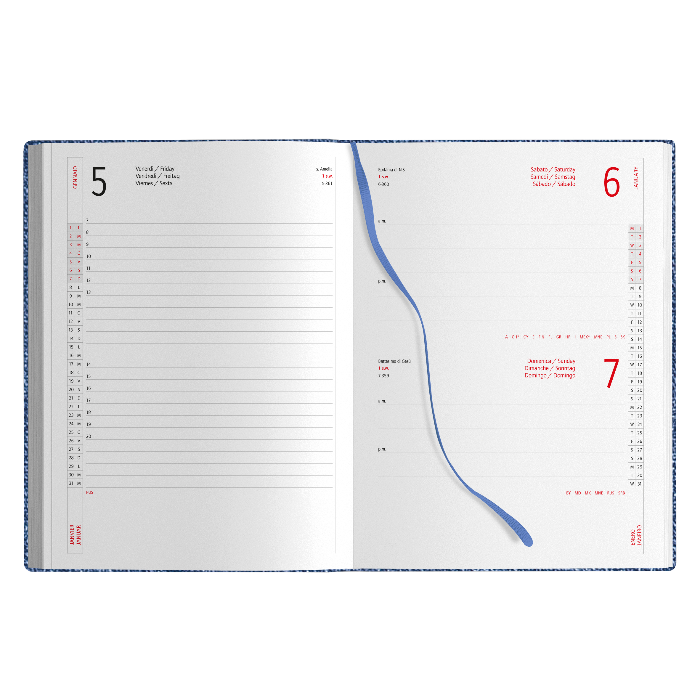 AGENDA GIORNALIERA CON CHIUSURA MAGNETICA cm 15X21