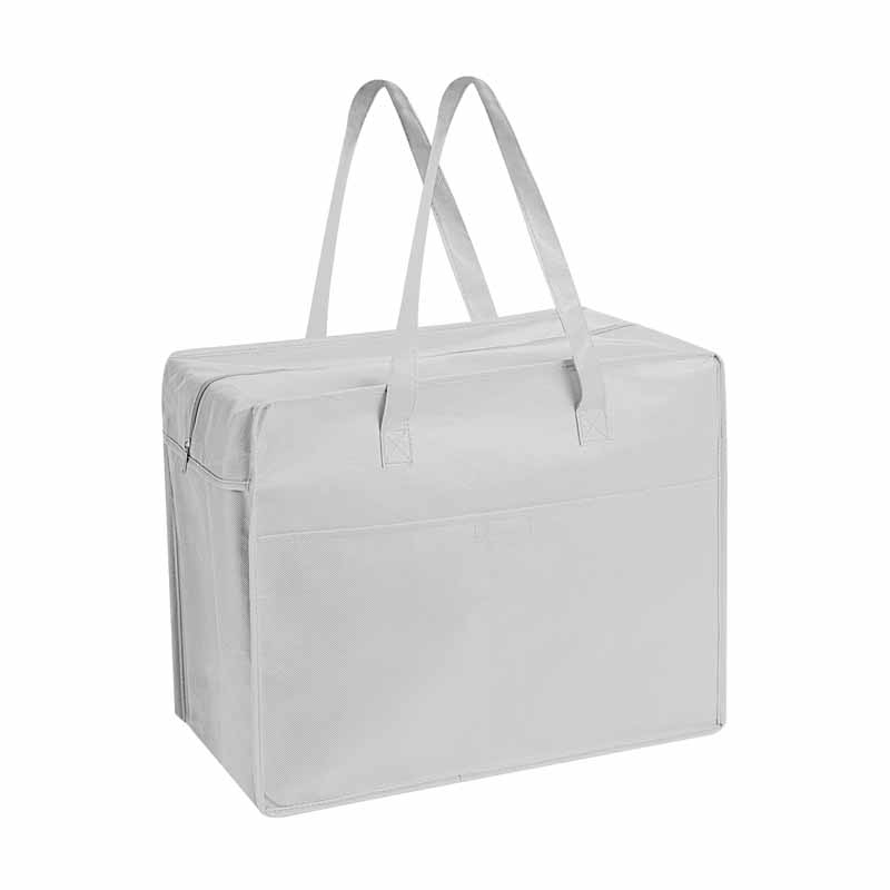 SHOPPER IN TNT ORIZZONTALE CON ZIP E TASCA FRONTALE cm 40x36x20