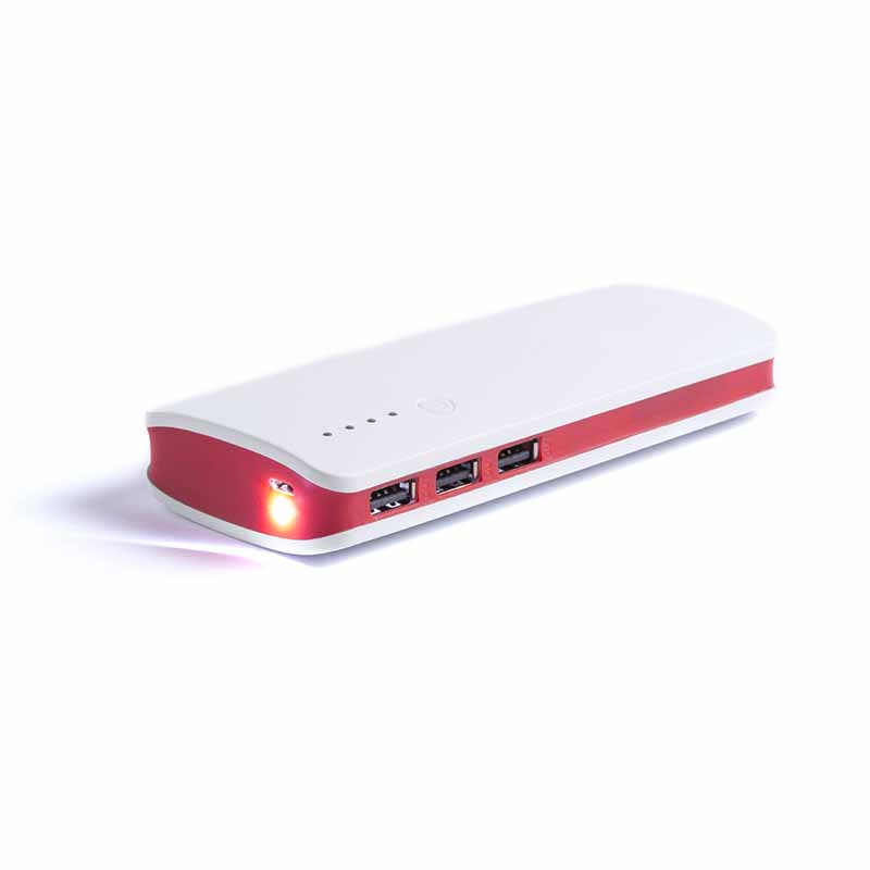 POWERBANK 10000 mAh CON 3 USCITE USB cm 6,5x2,2x14,3