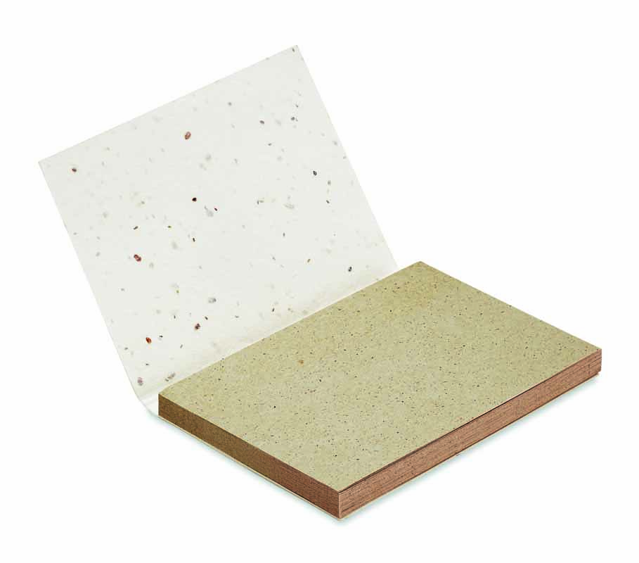 BLOCCO COPERTINA MORBIDA DA 50 FOGLI CON SEMI 10x7,2x0,6 cm