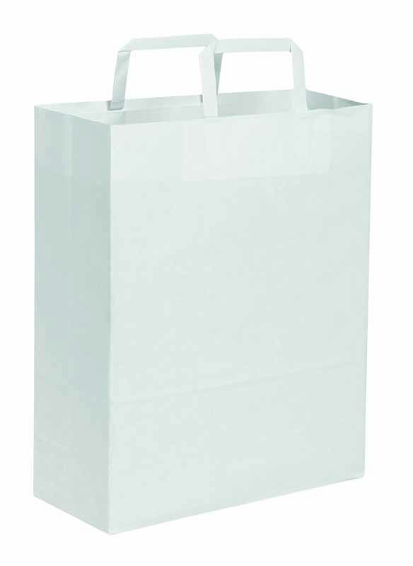 SHOPPER IN CARTA BIANCA CON MANICO PIATTO cm. 26x39x16