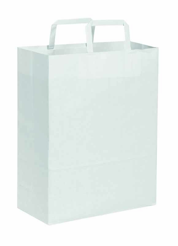 SHOPPER IN CARTA BIANCA CON MANICO PIATTO cm. 19x24x7