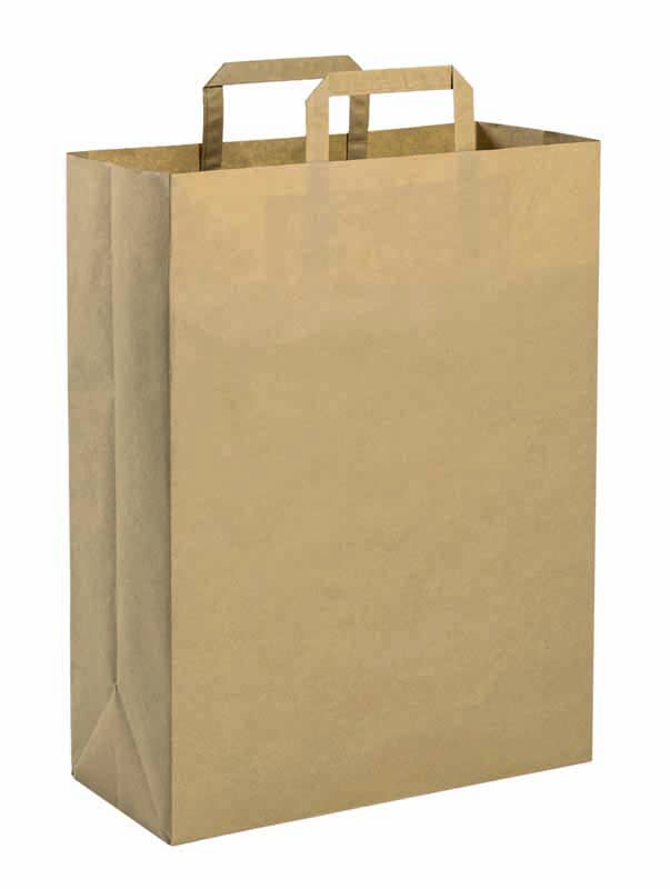 SHOPPER IN CARTA AVANA CON MANICO PIATTO cm. 26x39x14