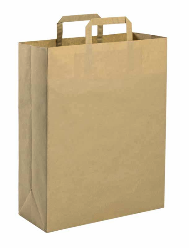SHOPPER IN CARTA AVANA CON MANICO PIATTO cm. 22x29x10
