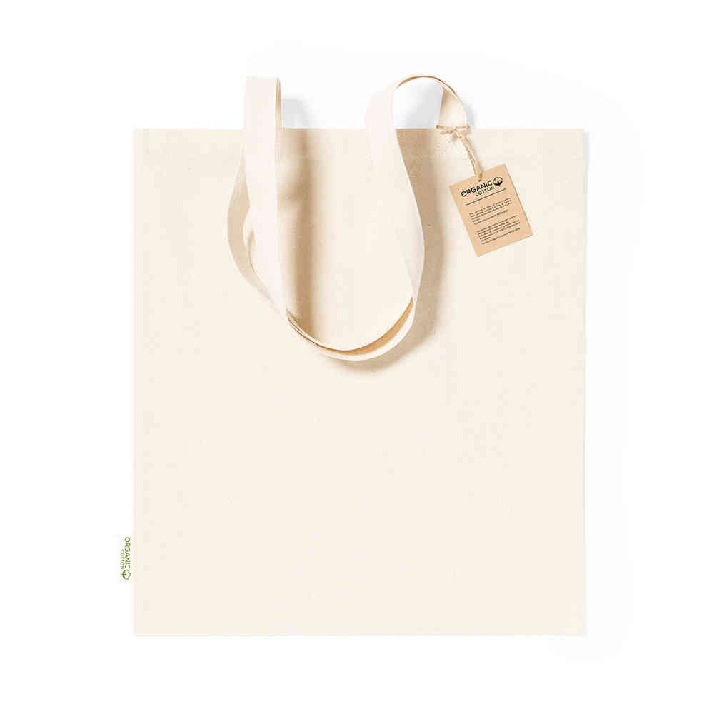 SHOPPER IN COTONE ORGANICO (180gr) MANICI LUNGHI 38x42 cm