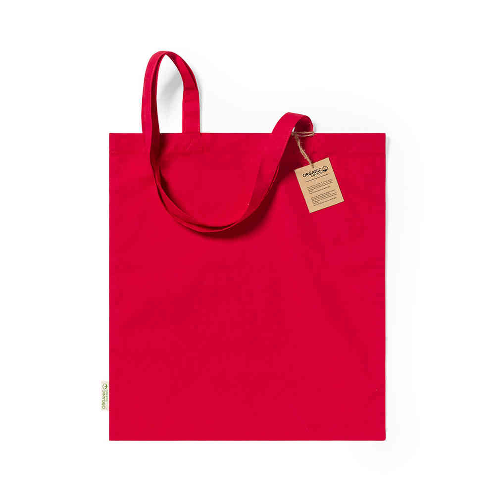 SHOPPER IN COTONE ORGANICO (140 gr) MANICO LUNGO cm 38x42