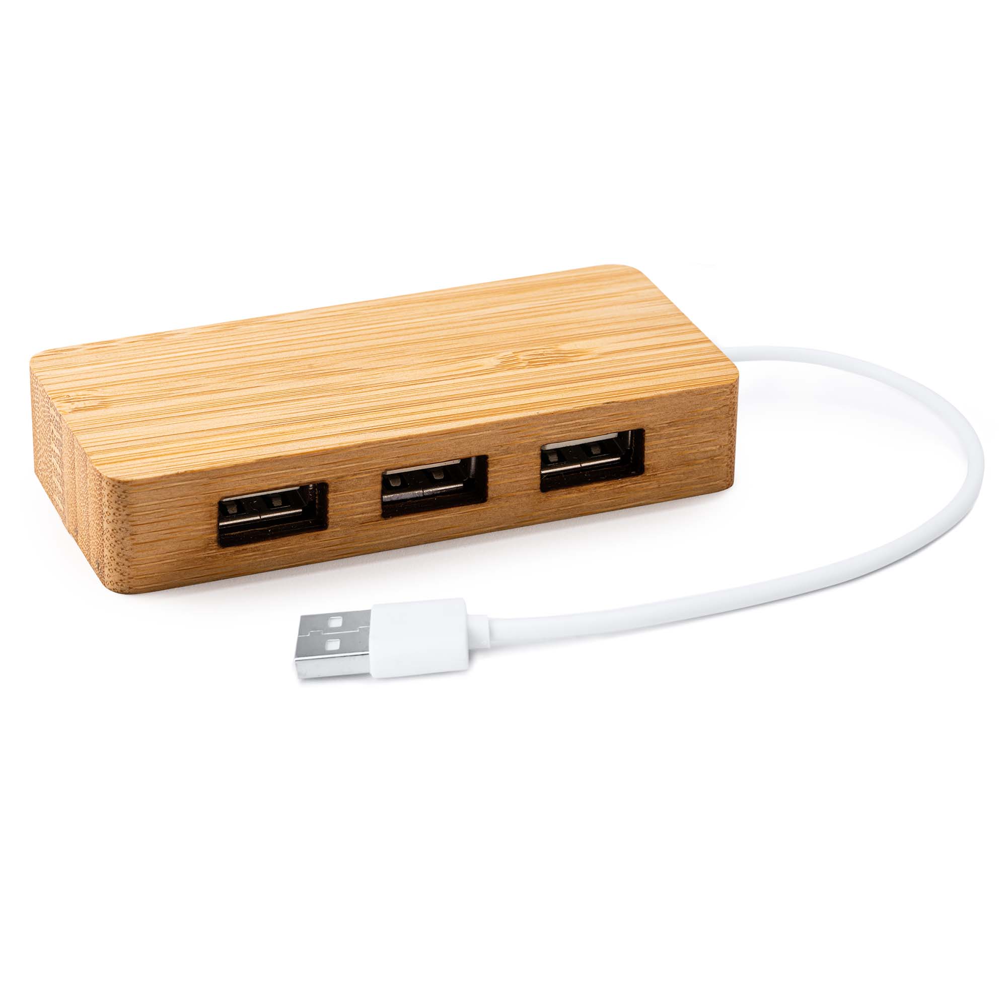 PORTA USB 2.0 IN BAMBOO CON 3 PORTE USB cm 8,5x4x1,6