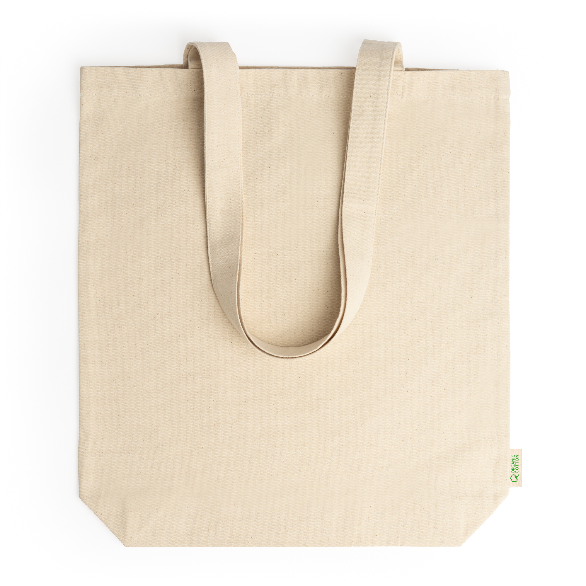 SHOPPER IN COTONE ORGANICO (280 gr) MANICO LUNGO cm 38x42x9