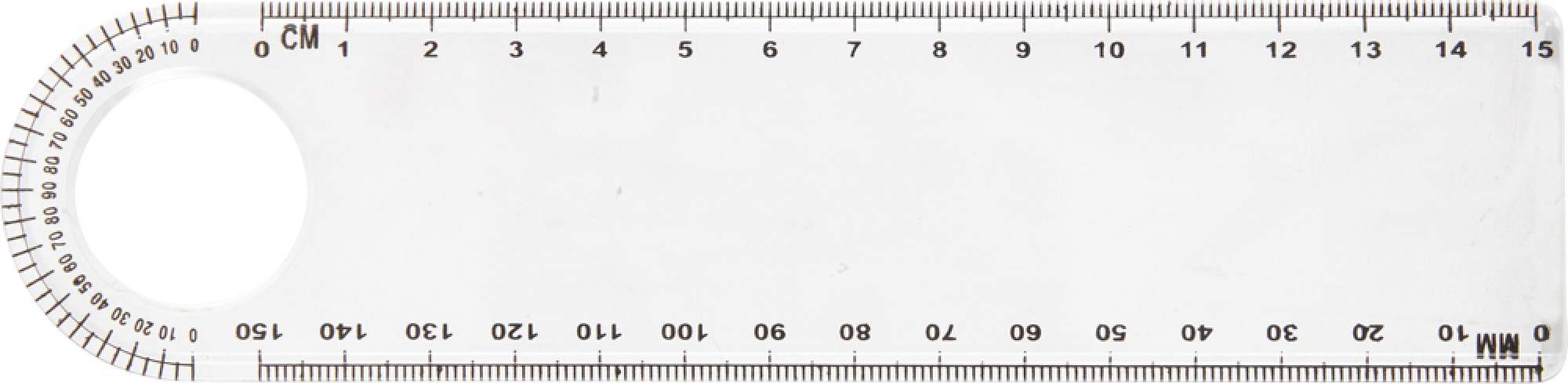 RIGHELLO 15 cm CON LENTE D'INGRANDIMENTO E GONIOMETRO