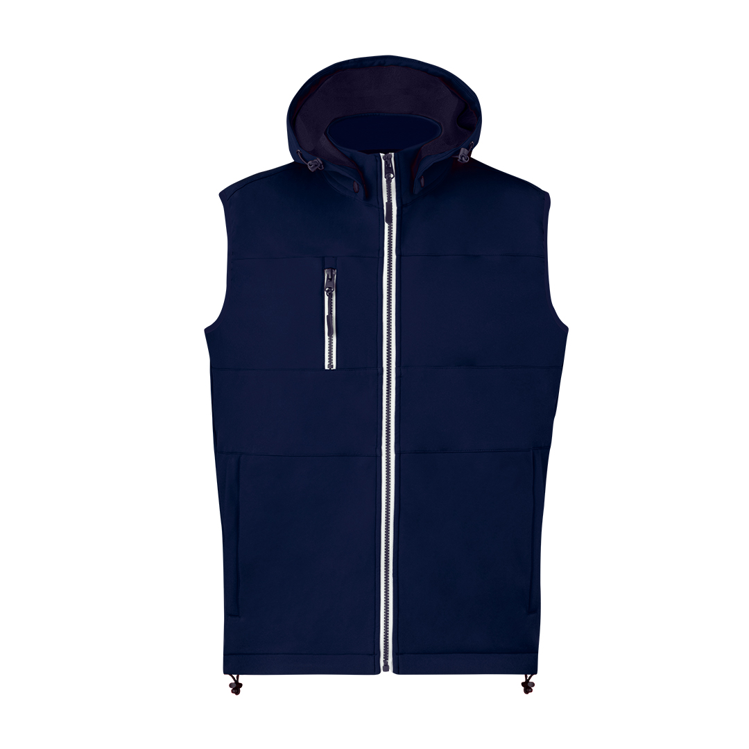 GILET CON CAPPUCCIO IN SOFTSHELL