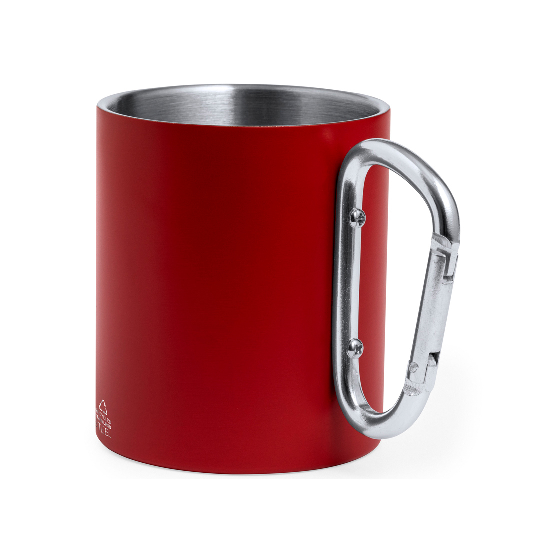 TAZZA CON MOSCHETTONE IN ACCIAIO RICICLATO, 300ml, PARETE DOPPIA
