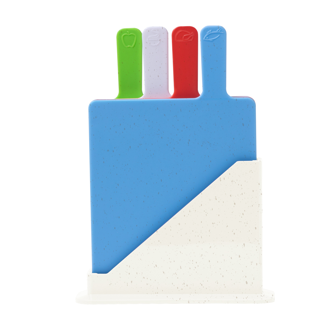SET 4 TAGLIERI COLORATI CON SUPPORTO cm. 24x32,8x7,7