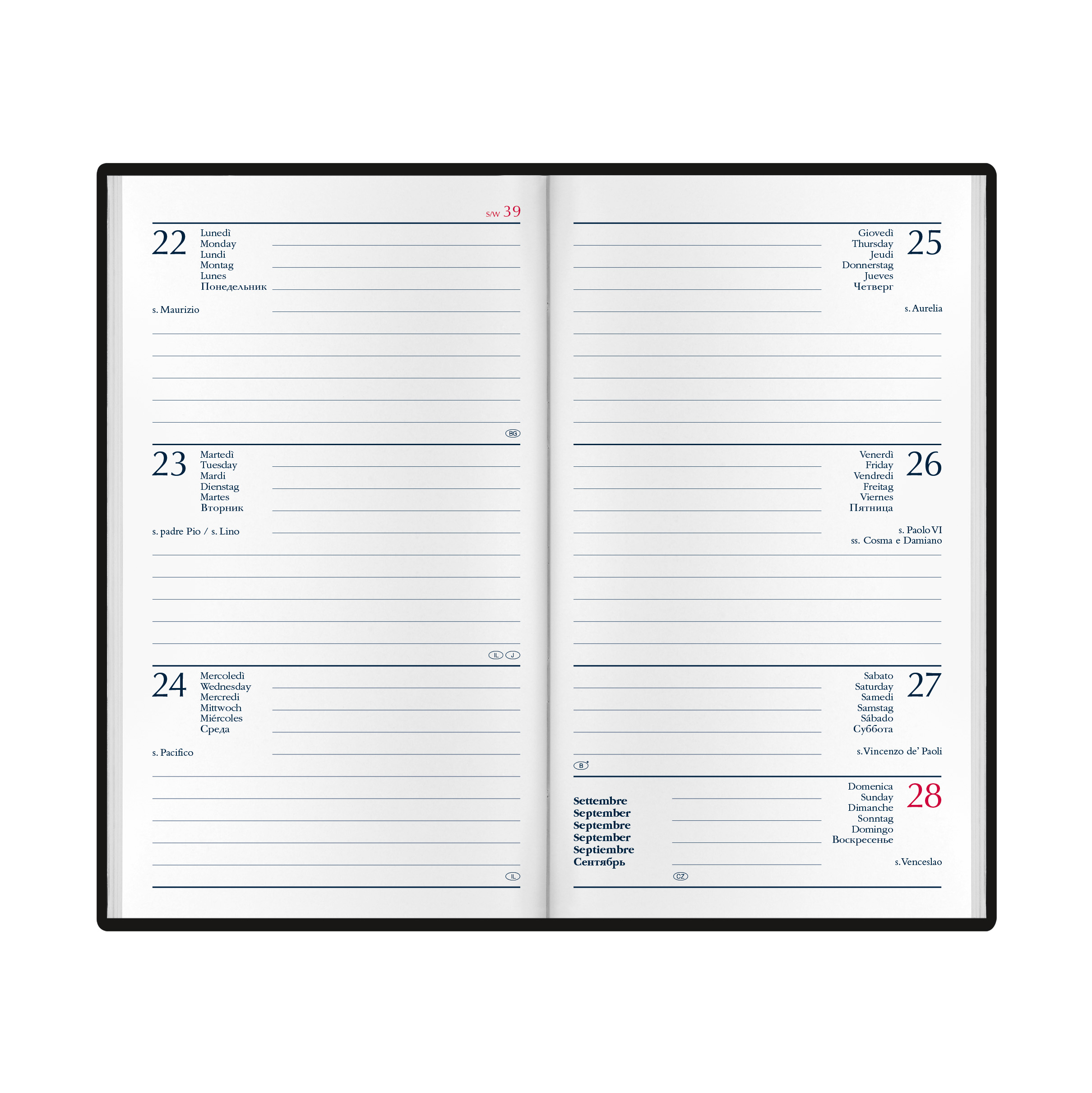 AGENDA SETTIMANALE TASCABILE VERTICALE 8x14 cm