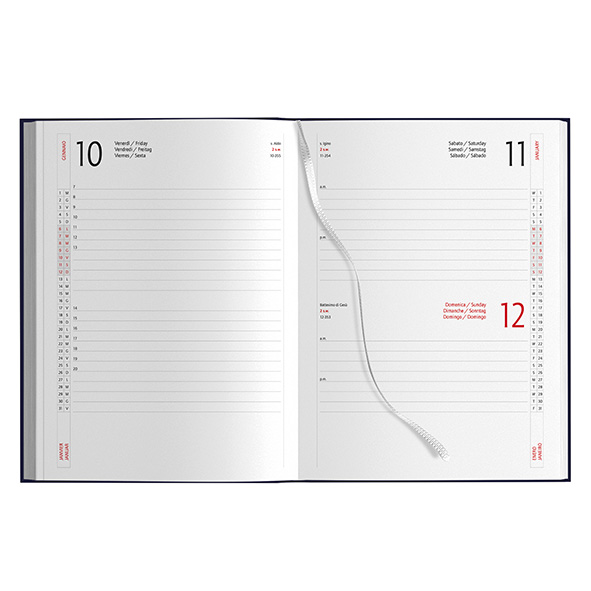 AGENDA GIORNALIERA 15x21 cm IN GOMMATO CON TASCA