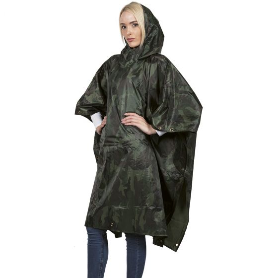 PONCHO MIMETICO IN POLIESTERE 190T/PVC TG. XXL