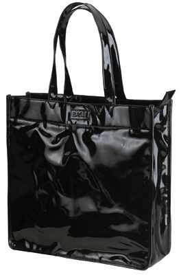 BASILE BORSA SHOPPING IN ECOPELLE VERNICE NERO