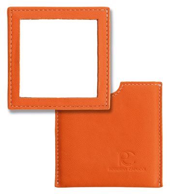 CAPUCCI SPECCHIETTO IN ECOPELLE COLORE ARANCIO