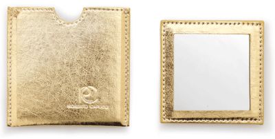 CAPUCCI SPECCHIETTO IN ECOPELLE COLORE ORO