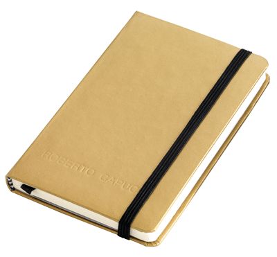 CAPUCCI NOTE BOOK ORO CON INTERNO DOTATO DI TASCA SOFFIETTO