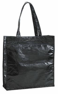 CAPUCCI SHOPPING BAG CHIUSURA A CLIP COLORE VERNICE NERO