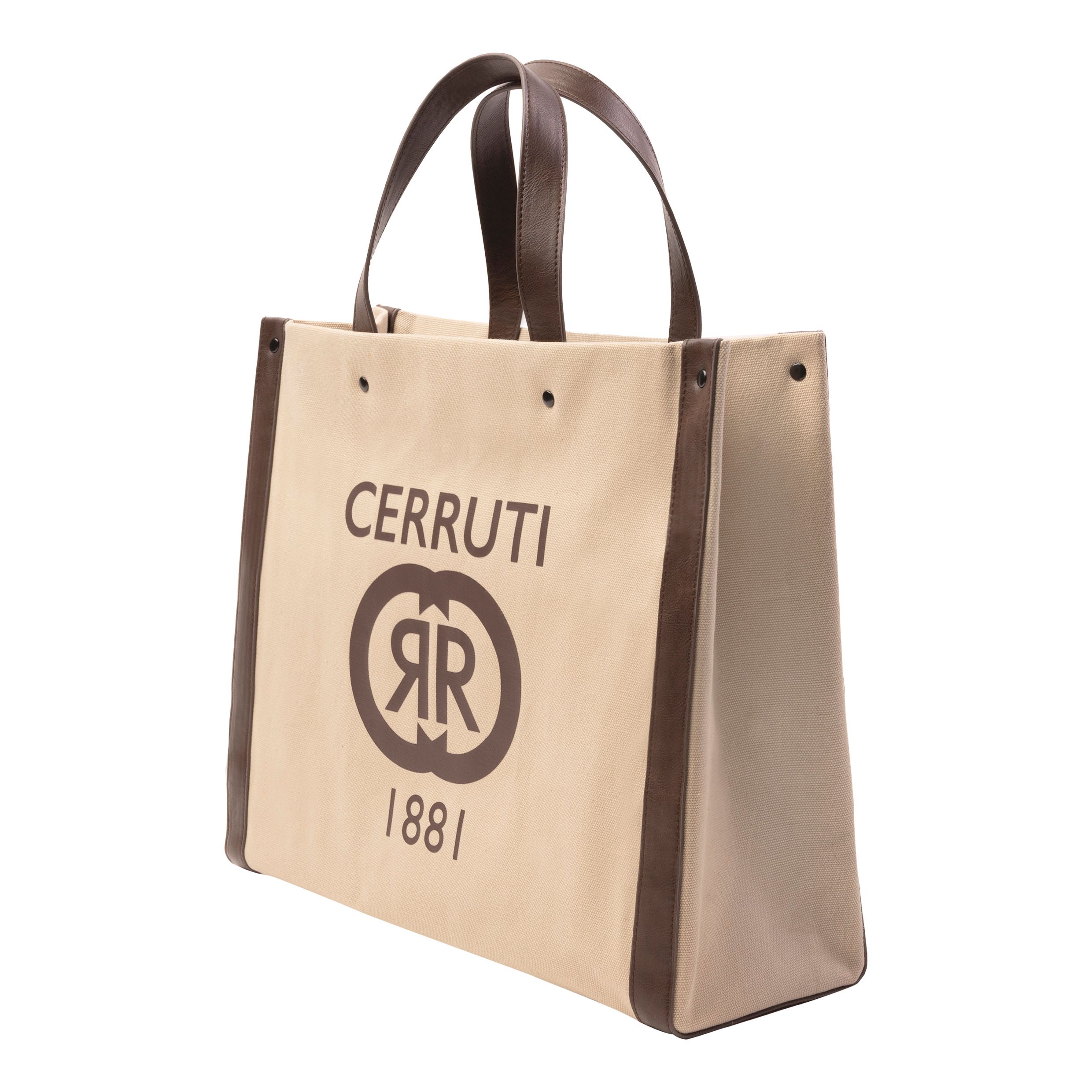 CERRUTI 1881 SHOPPER IN TELA E PU 40x12x35 cm