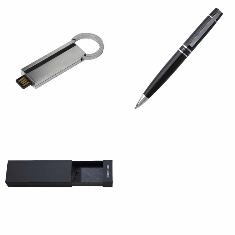 CERRUTI 1881 SET SFERA + CHIAVETTA USB 8 GB IN CONF. REGALO