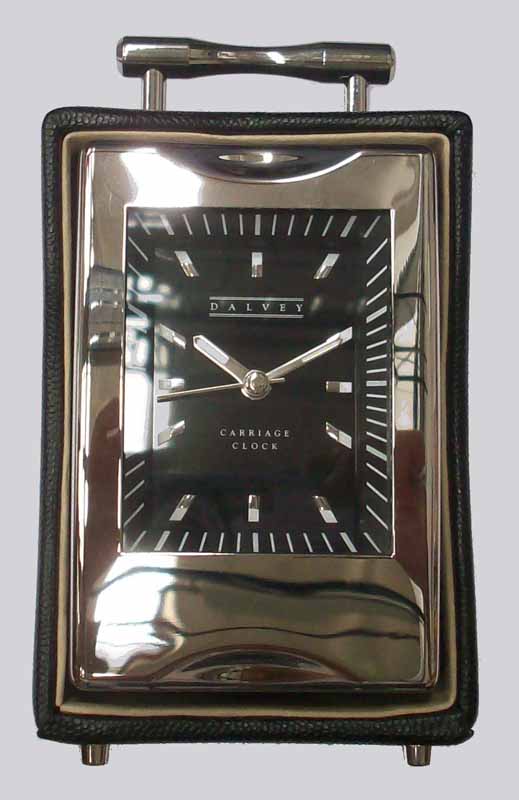 DALVEY OROLOGIO DA TAVOLO/VIAGGIO IN PELLE NERA