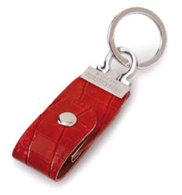 EGON F. P/CHIAVI-CHIAVETTA USB2 GB IN PELLE STAMPA COCCO ROSSO c
