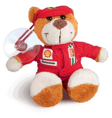 FERRARI PELUCHE ORSETTO CON VENTOSA 16 cm