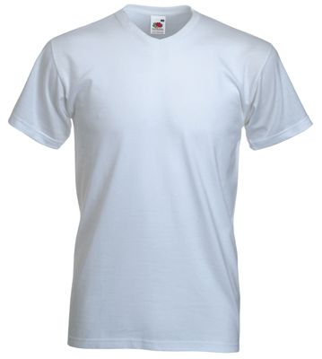 T-SHIRT M/CORTA V.WEIGHT SCOLLO V BIANCA 160gr