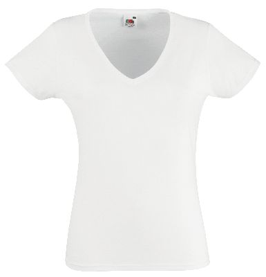 T-SHIRT DONNA COLLO V BIANCA