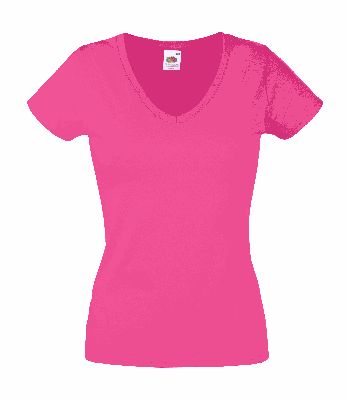 T-SHIRT DONNA COLLO V COLORATA