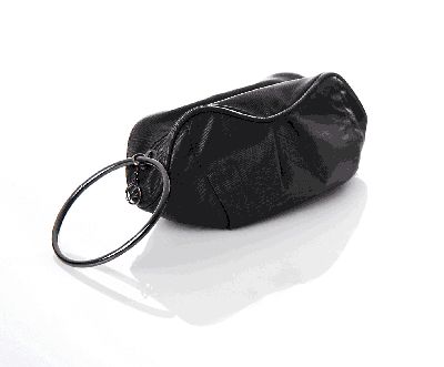 GATTINONI POCHETTE IN COTONE GOMMATO COLORE GRIGIO SCURO