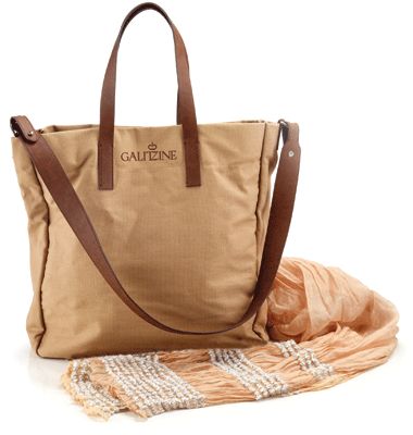 GALITZINE BORSA IN CANVAS COLORE BEIGE cm. 42x43x9
