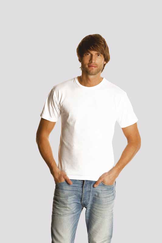 T-SHIRT UOMO GIROCOLLO MANICA CORTA BIANCA 130gr