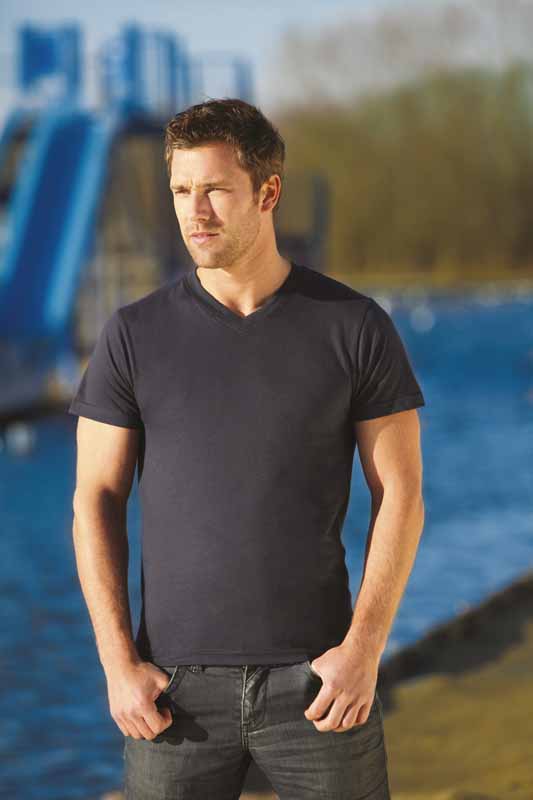 T-SHIRT UOMO SCOLLO V MANICA CORTA COLORATA 150gr