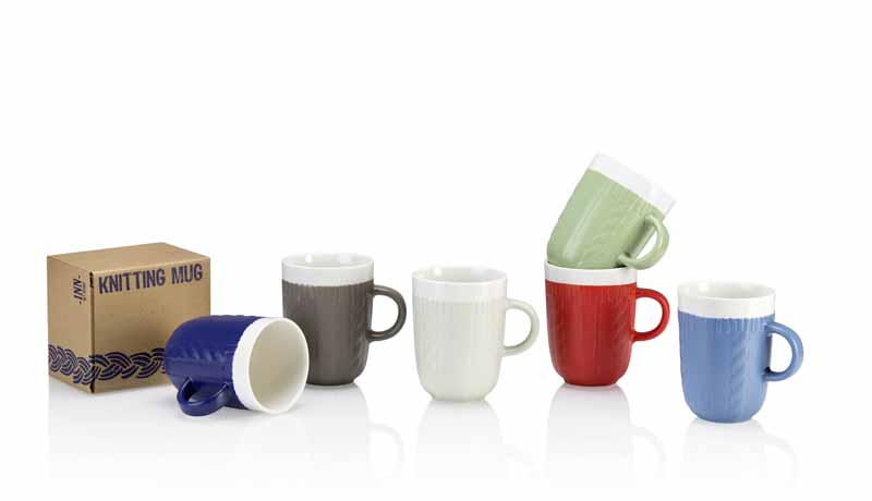 INN MY HOME TAZZA MUG CON LAVORAZIONE EFFETTO "MAGLIA"